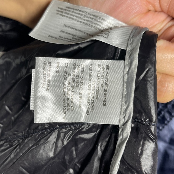 NWT ANDREW MARC Navy Blue Packable Goose Down Long Puffer Coat Womens XL #1247 - Picture 4 of 12